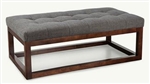 Box Rectangle Ottoman with Wood Legs