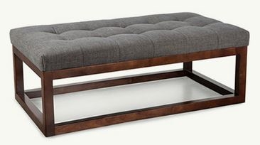 Box Rectangle Ottoman with Wood Legs