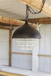 Metal and Crystal Chandelier