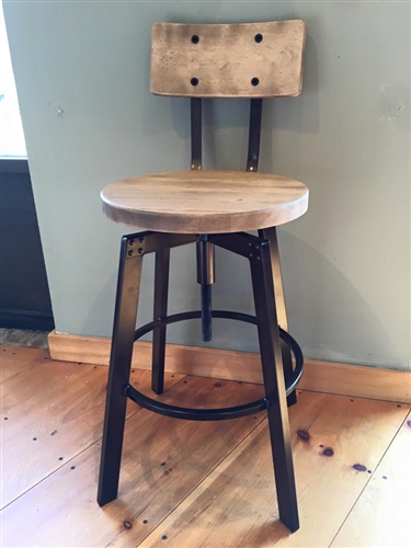 Custom Stool Wood Back + Seat