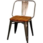 Gun Metal + Wood Side Chair