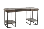 Gray Reclaimed Wood and Metal Desk
