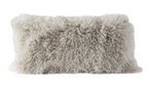 Gray Mongolian Lamb Fur Pillow