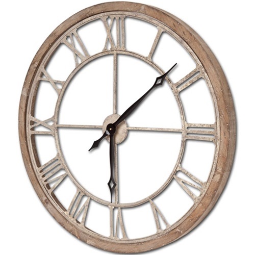 Wood + Metal Clock - 25"