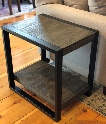 Wood Metal Side Table, Dark Wood And Metal Side Table